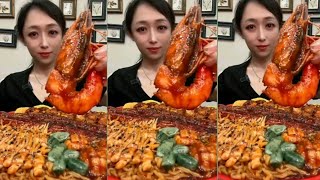 ASMR MUKBANG 🥨  SEAFOOD EATING CHALLENGE  2X SPICY CHINESE FOOD EATING CHALLENGE mukbang [upl. by Anileme]