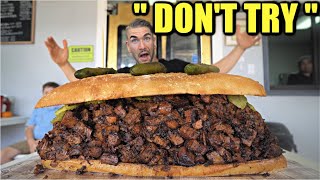 WORLDS BIGGEST BBQ SANDWICH CHALLENGE Unbeaten  The ULTIMATE TEXAS BBQ BRISKET SANDWICH Mukbang [upl. by Lerad124]