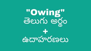 Owing meaning in telugu with examples  Owing తెలుగు లో అర్థం meaningintelugu [upl. by Adoc]