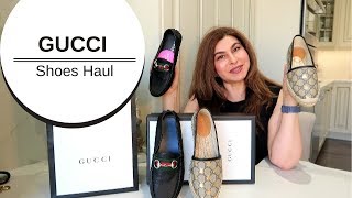 Gucci Shoes Haul Gucci Espadrilles Gucci Loafers Oxana LV [upl. by Zinck]