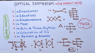 OPTICAL ISOMERISM सबकुछWatch it before you feel regretenantiomermesoanomerepimeridentical [upl. by Olwen]