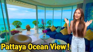 Touring a Beautiful Pattaya Beachfront Ocean View Condo  238SQM Unit 377SQM Penthouse [upl. by Moreta]