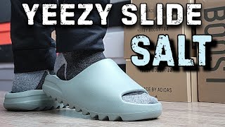 Most Comfortable Slides  Yeezy Slide quotSaltquot Review amp On Feet [upl. by Korwun]