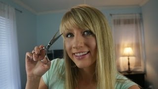 How to Cut or Trim Your Own Bangs  Ask a Stylist Ambers Beauty Chair [upl. by Dorkas]