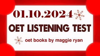 OET LISTENING TEST 01102024 maggie ryan oet oetexam oetnursing oetlisteningtest [upl. by Adlemi128]