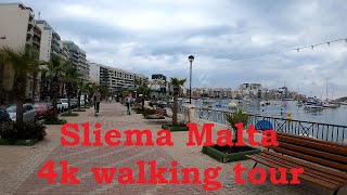 🇲🇹 Explore Sliema Malta A 4k walking tour [upl. by Ecyned279]