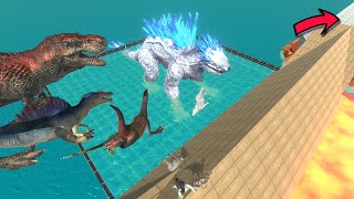 Dangerous Triangle Bridge  Dont Fall Into Shimos Pool  Animal Revolt Battle Simulator [upl. by Enalahs]