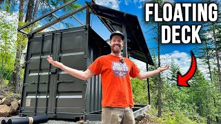 Building a FLOATING DECK on our DIY Tiny House [upl. by Niuqaoj238]