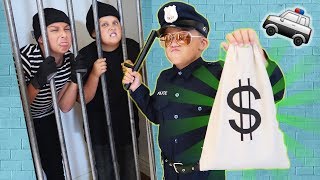 🚓 KID COP vs ROBBERS STEAL A MILLION DOLLARS Family Friendly COPS AND ROBBERS GAME For Kids [upl. by Hearn]