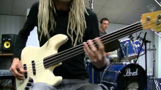 Experimental Fretless Funk Rock Bass amp Drum Grooves [upl. by Nwahsed]