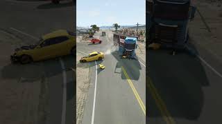 Realistic Highway Car Crashes 60 shorts beamngdrive [upl. by Olathe]