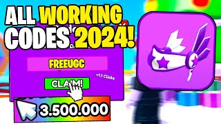 NEW ALL WORKING CODES FOR CLICK FOR UGC IN 2024 ROBLOX CLICK FOR UGC CODES [upl. by Aisan]