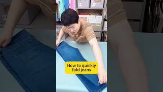 How to quickly fold jeans Part16 youtubeshorts ytshort storage foryou [upl. by Anaeli222]