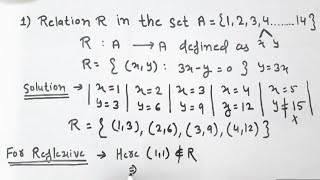 RelationampFunctionPart 2Class 12Chapter1basic ConceptReflexiveSymmetricTransitiveNcertRD [upl. by Peggy]