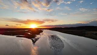 Benfleet creek with the tide falling and sun setting [upl. by Oralle]