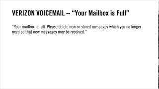 Verizon Voicemail  Your mailbox is full Please delete new or stored messages which you [upl. by Tarttan]