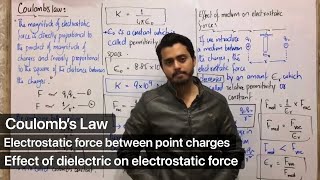 Coulomb’s law  electrostatics  force between the charges  class 12  urdu hindi [upl. by Ecarg]