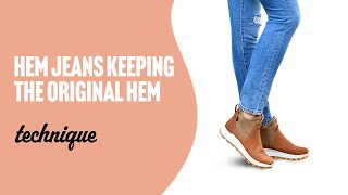 How to Hem Jeans by Hand  Keep the Original Hem  Easy Hemming Tutorial  Sewing for Beginners [upl. by Oer695]