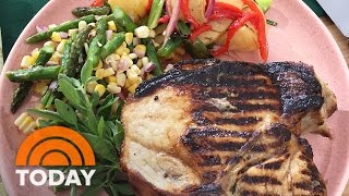 Grilled ButtermilkBrined Pork Chops Get The MouthWatering Recipe  TODAY [upl. by Adlecirg]