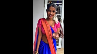 Saree Draping Style with Blue Chiffon Saree Matching With Pink Blouse  saree [upl. by Aicenod267]