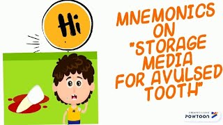 Mnemonics On Storage Media For Avulsed Tooth [upl. by Kisung]