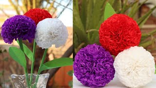 How To Make Round Tissue Paper Flower  Easy to Make Crepe Paper Flowers for Any Occasion [upl. by Knipe]