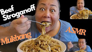 Delicious Beef Stroganoff Pasta ASMR Mukbang Eating Show [upl. by Terbecki]