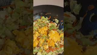 Easy stir fry cabbage carrots with scramble egg shortvideo food fried satisfying cooking eggs [upl. by Eldreeda]