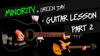 Green Day  Minority guitar lesson Part 2 Slow tempo [upl. by Tsugua946]