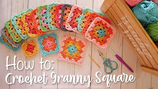 EASY CROCHET How to Crochet a Granny Square for Beginners [upl. by Andrej207]