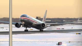 TAIL STRIKE HARD LANDING American Airlines Boeing 767323ER N361AA 01082014 [upl. by Annayak]