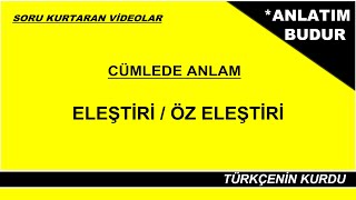 Cümlede Anlam  Eleştiri Cümlesi  Tenkit Cümlesi  Öz Eleştiri Cümlesi [upl. by Jereld946]