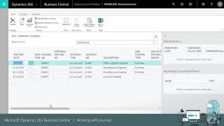 How to work with journals in Dynamics 365 Business Central [upl. by Yendys151]