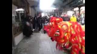 NYC Chinatown New York Chinese New Year Lion Dance Drumming 2014 [upl. by Adlee]