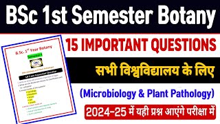 Bsc 1st semester botany Most important questions 202425Botany important question bsc Semester 1 [upl. by Brunell]