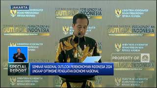 JOKOWI OPTIMISTIS EKONOMI RI MENGUAT DI 2024 [upl. by Ynnel]