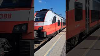 ÖBB Cityjet Desiro ML Ausfahrt S4 nach Stockerau in Korneuburg [upl. by Fitton]