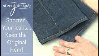 How to Shorten Your Jeans While Keeping The Original Hem  How to Hem Jeans By Hand [upl. by Cyb]