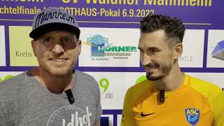 BFVPokal Achtelfinale ASC Neuenheim  SV Waldhof Interviews [upl. by Ahtera70]