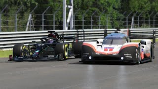 MercedesAMG F1 W11 EQ Performance Lewis Hamilton vs Porsche 919 Hybrid Evo at Norschleife [upl. by Stronski]