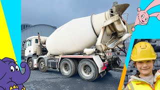 Moritz und die Maschinen  Beton verteilen mit dem Betonmischer und Betonpumpe  Der Elefant  WDR [upl. by Yehc250]