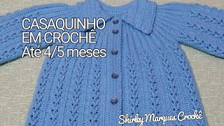 CASAQUINHO DE CROCHÊ PASSO A PASSO crochet crochebebe [upl. by Doralin127]