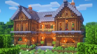 Minecraft How to Build a Large Spruce Mansion  Large Survival Base Tutorial [upl. by Irik]