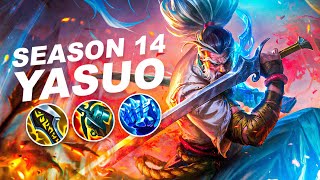 HOW TO PLAY YASUO  SEASON 14 FULL INDEPTH GUIDE New Items Combos Wave Management Etc [upl. by Nafis]