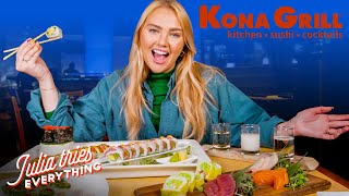 Julia Tries 33 Of The Most Popular Menu Items At Kona Grill  Delish [upl. by Ortrude]