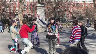 BLITZERS 블리처스 Busking in NYC 220215 Blitz Next Level Remix [upl. by Htennek]