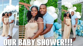 OMG😭 OUR BABY SHOWER IN DALLAS VLOG💙🎉BABY NAME REVEAL🥳  Msnaturally Mary [upl. by Kaczer]