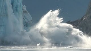 Extreme Glacier Calving Hubbard Glacier Alaska [upl. by Naujat]