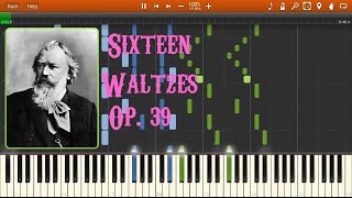 Piano Four Hands  J Brahms  Op 39 Nº1 Synthesia Tutorial [upl. by Darcie]