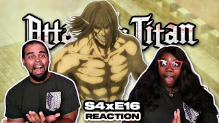 Battle At Paradis Begins NOW  Attack On Titan Season 4 Episode 16 Reaction quotAbove and Belowquot [upl. by Eltsryk]